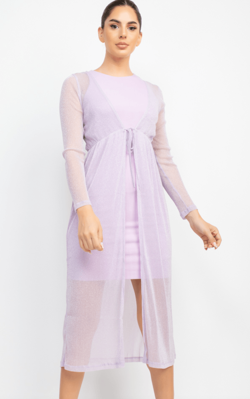 Haute Monde Mesh Glitter Kimono HMJ21061 - Robin Boutique-Boutique 