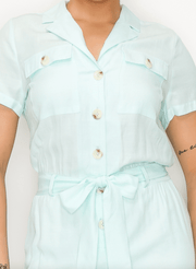 Haute Monde Button Down Romper HMP40572 - Robin Boutique-Boutique 