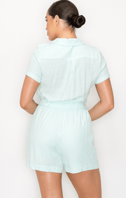 Haute Monde Button Down Romper HMP40572 - Robin Boutique-Boutique 