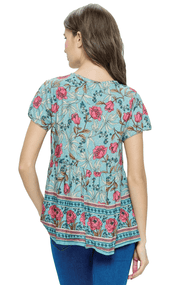 Yak Yeti Floral Ruffle Blouse 23144 - Robin Boutique-Boutique 