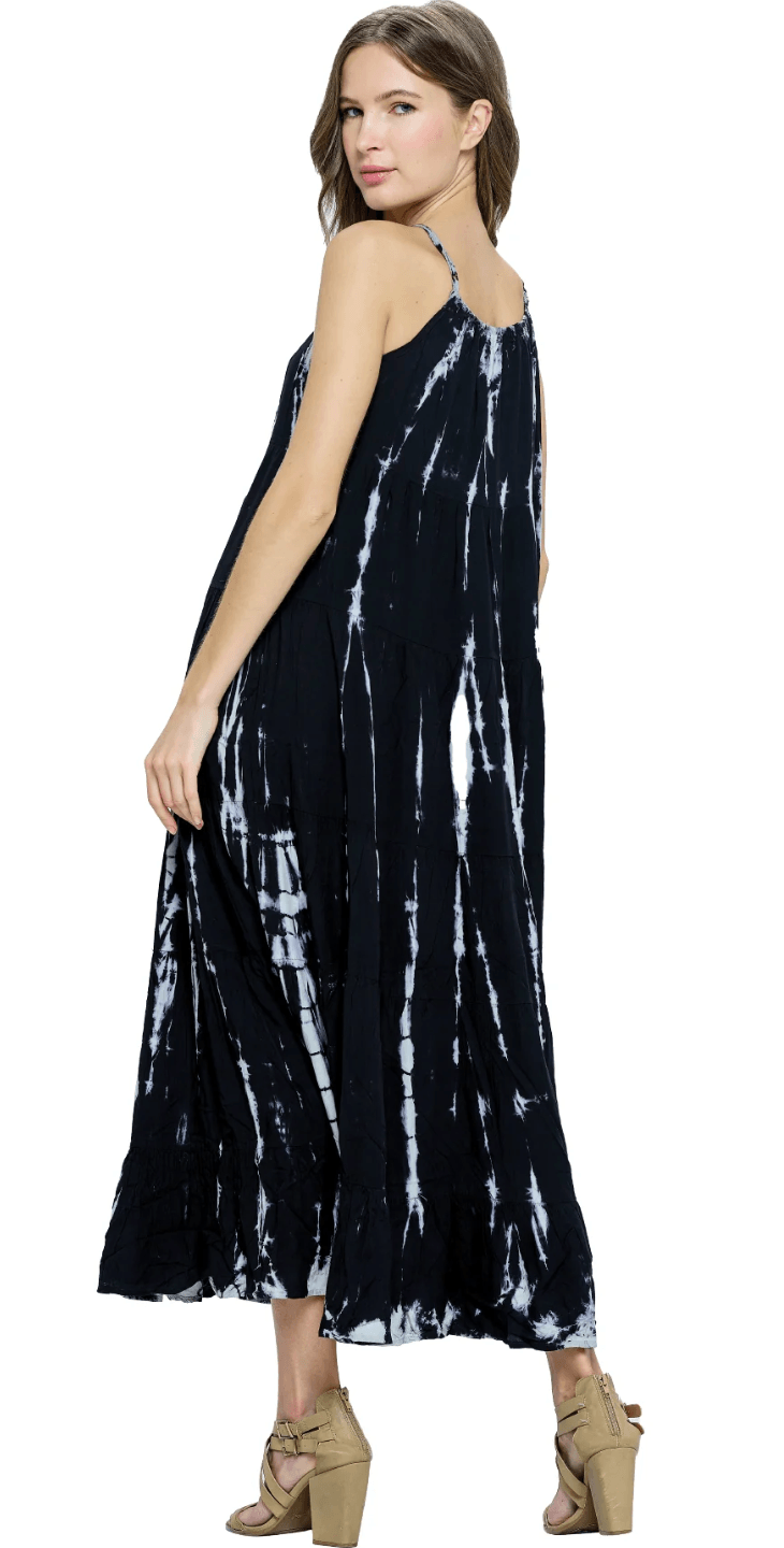 Yak Yeti Long Dress Tie Dye Ruffle Tiered 23143 - Robin Boutique-Boutique 