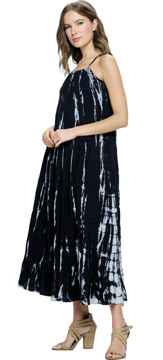 Yak Yeti Long Dress Tie Dye Ruffle Tiered 23143 - Robin Boutique-Boutique 