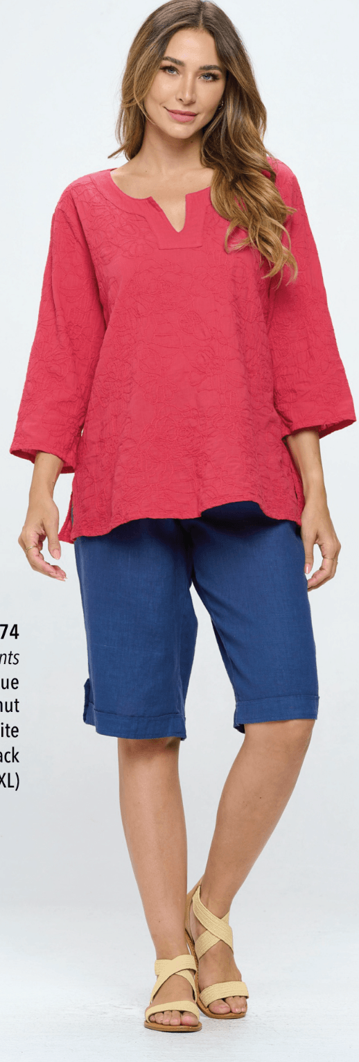 Focus Clothing Linen Bermuda Pants (L-674) - Robin Boutique-Boutique 