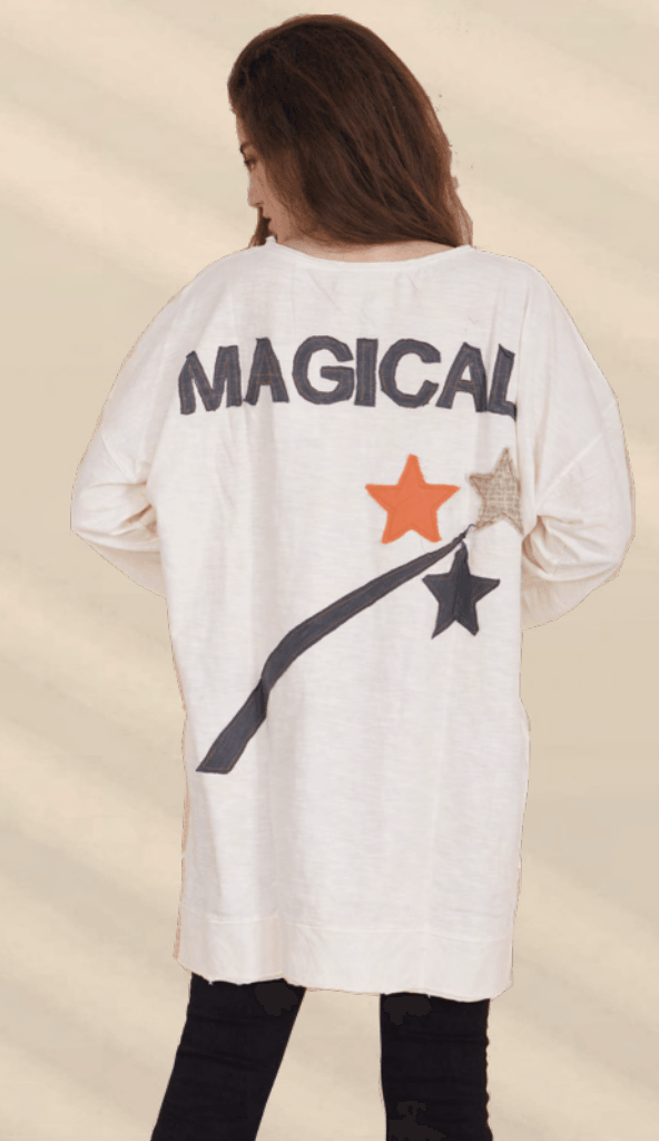 The Paperlace Distressed Smile Back Tee Cream One Size EI-05 - Robin Boutique-Boutique 