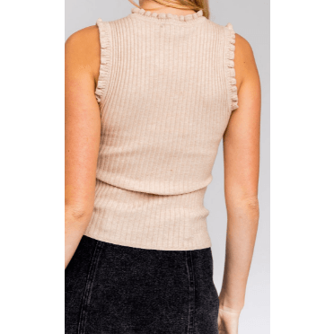Sleeveless Pullover Ruffle Edge Top - Robin Boutique-Boutique 