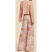 Cropped Knit Sweater with Eyelet Heart Design - Robin Boutique-Boutique 