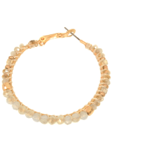 Gold Beaded Hoop Earrings - Robin Boutique-Boutique 