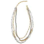 16" Four Row Bead & Crystal Chain Necklace by Joy - Robin Boutique-Boutique 