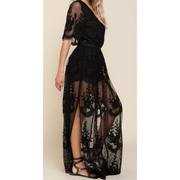 Crochet Dress with Attached Shorts - Robin Boutique-Boutique 