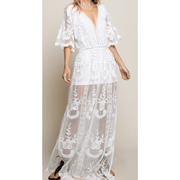 Crochet Dress with Attached Shorts - Robin Boutique-Boutique 