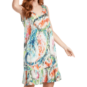 "Paisley Rain" V-Neckline Single Tier Ruffle Dress W3129 PARA - Robin Boutique-Boutique 