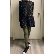 Black Wool felted sweater tunic vest in recycled fabrics - S/M/L -Measurements below. - Robin Boutique-Boutique 