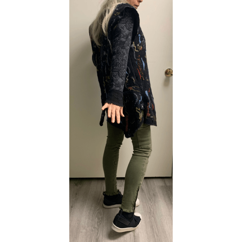 Black Wool felted sweater tunic vest in recycled fabrics - S/M/L -Measurements below. - Robin Boutique-Boutique 