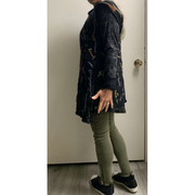 Black Wool felted sweater tunic vest in recycled fabrics - S/M/L -Measurements below. - Robin Boutique-Boutique 