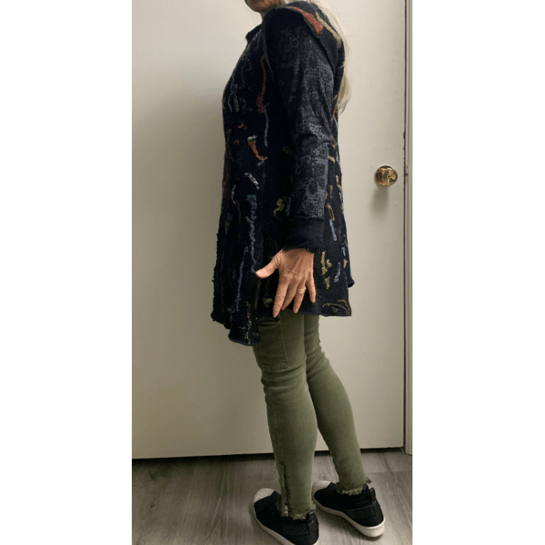 Black Wool felted sweater tunic vest in recycled fabrics - S/M/L -Measurements below. - Robin Boutique-Boutique 