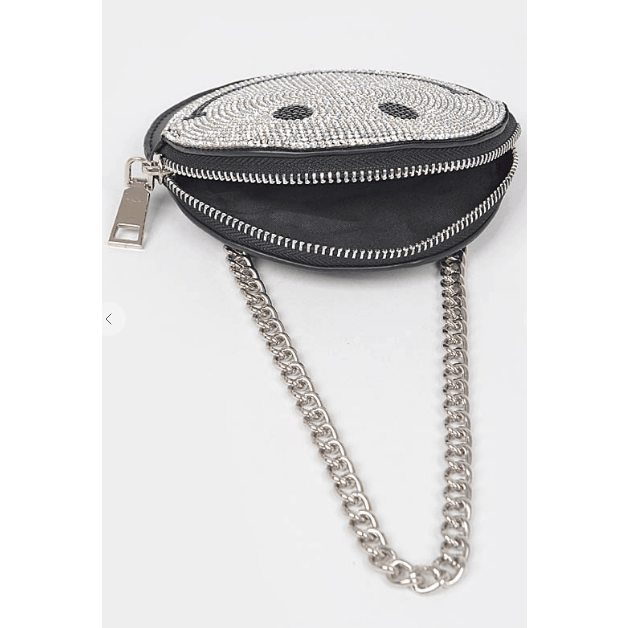 Rhinestone Smiley Face Crossbody Bag - Robin Boutique-Boutique 
