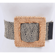 Bamboo Square Buckle with Elastic Belt - Robin Boutique-Boutique 