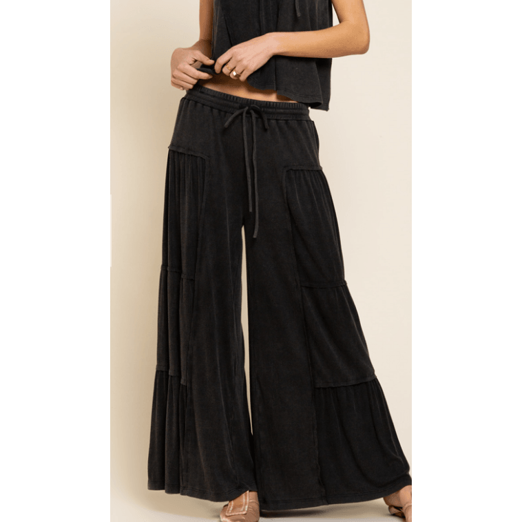 POL 2-Tone Palazzo Patch Pants FKP9 - Robin Boutique-Boutique 