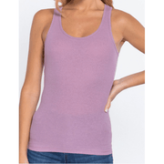 Rib Knit Tank Top with Racerback - Robin Boutique-Boutique 