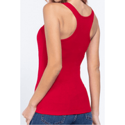 Rib Knit Tank Top with Racerback - Robin Boutique-Boutique 