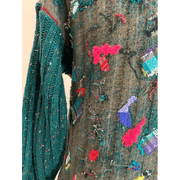 Green and brown wool pullover felted sweater jumper in recycled fabrics - Robin Boutique-Boutique 