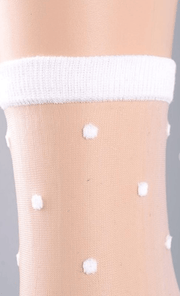 Polka Dot Mesh Socks in black and white 2928 - Robin Boutique-Boutique 