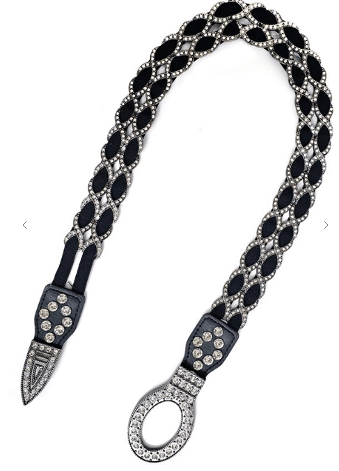 Stretch Rhinestone Silver Belt - Robin Boutique-Boutique 