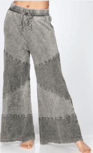 Wide Leg Lounge Pants with Contrast Panels - Robin Boutique-Boutique 