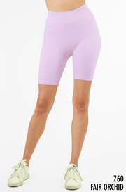 High Waist Biker Shorts with Rib Detailing - Robin Boutique-Boutique 