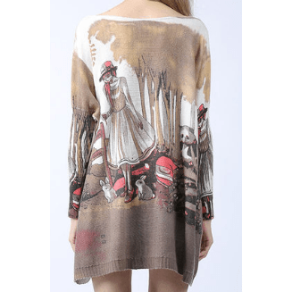 Maiden of the Woods with Bunnies Oversized Sweater - Robin Boutique-Boutique 