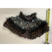 Scarf of black/gray with popcorns vertical measurement (4.)