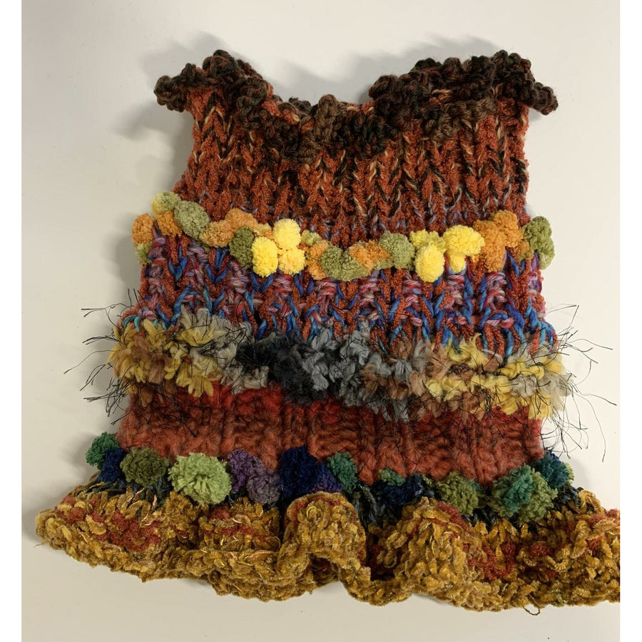 Long chenille edged infinity scarf in textures (5.)