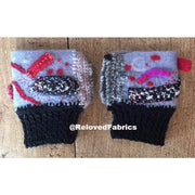 Felt, Embroidered, Knit and Crochet hand shorty gloves. Fingerless, Fingers Free, Hand Warmers, Glovette, Gloves - Robin Boutique-Boutique    &.  Reloved Fabrics