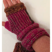 Hand knit text-ure fingerless gloves loaded with textures and colors. - Robin Boutique-Boutique    &.  Reloved Fabrics
