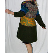 Vegan Cotton Knit Wrap Sweater Jumper Dress in Autumn shades Size M/L - Robin Boutique-Boutique 