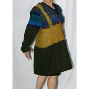 Vegan Cotton Knit Wrap Sweater Jumper Dress in Autumn shades Size M/L - Robin Boutique-Boutique 