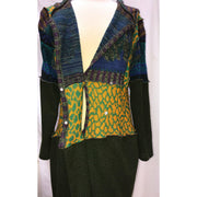 Vegan Cotton Knit Wrap Sweater Jumper Dress in Autumn shades Size M/L - Robin Boutique-Boutique 