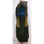 Vegan Cotton Knit Wrap Sweater Jumper Dress in Autumn shades Size M/L - Robin Boutique-Boutique 