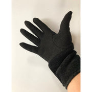 Black recycled up cycled sweater full finger winter gloves in stretch woo . - Robin Boutique-Boutique    &.  Reloved Fabrics