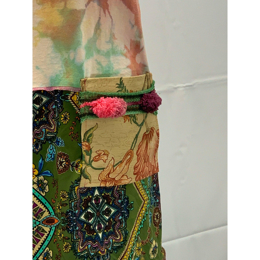 Recycled Tye-dye Shirt pullover top for women with side pocket size Large - Robin Boutique-Boutique 