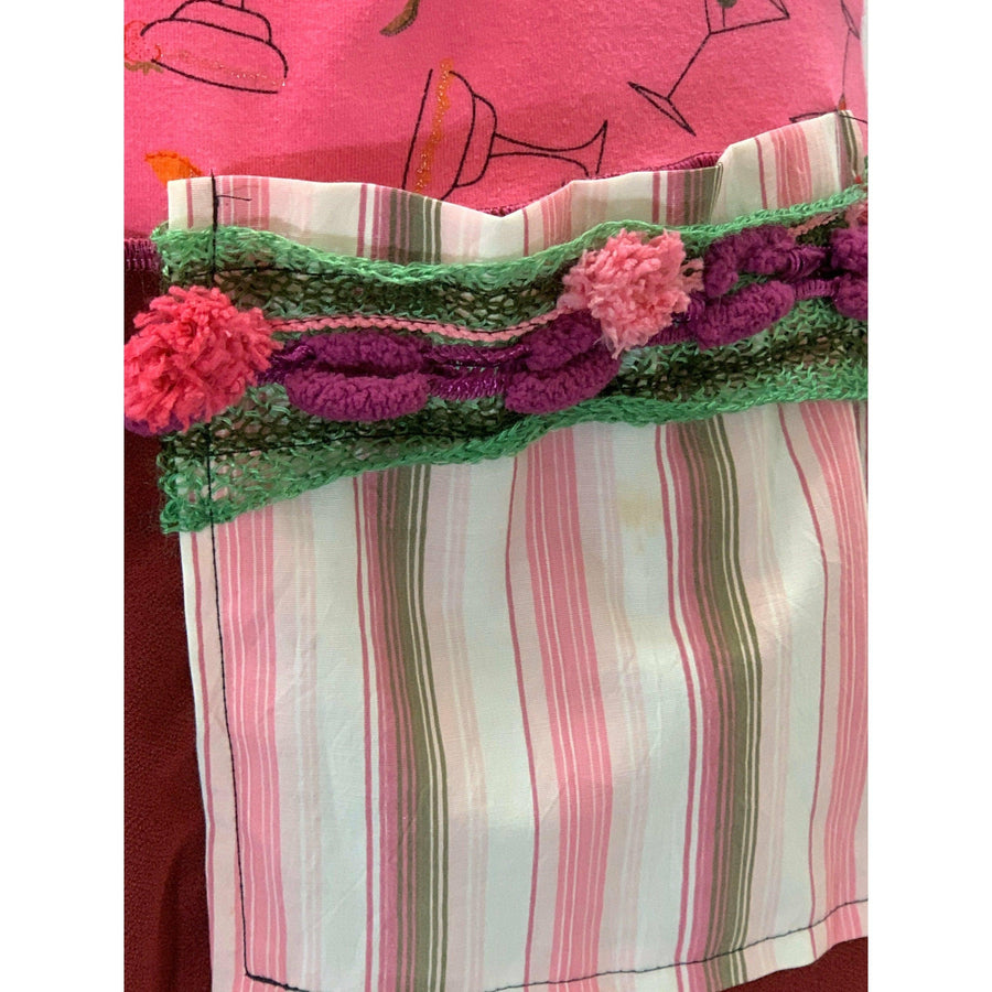 Upcycled repurposed knit shirt into long tunic dress with side pocket size Small - Robin Boutique-Boutique 