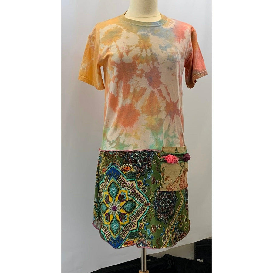 Recycled Tye-dye Shirt pullover top for women with side pocket size Large - Robin Boutique-Boutique 