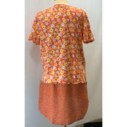 Womens Orange Knit Spring Summer tunic top from repurposed shirt in size Large - Robin Boutique-Boutique 