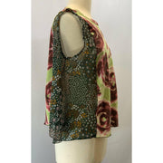 Sleeveless cotton repurposed crop shirt blouse in size M/L - Robin Boutique-Boutique 