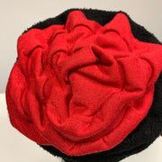 Vegan cozy soft warm free-formed black fleece with poly red winter hat. Free Shipping. - Robin Boutique-Boutique 