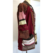 Fun Wool Cashmere Zippered front sweater cardigan jacket in recycled multi color fabrics - Large to XL. Free Shipping. - Robin Boutique-Boutique    &.  Reloved Fabrics