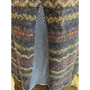 Wool Brown and Blue Button front sweater cardigan jacket in recycled fabrics - Small. Measurements below. Free Shipping. - Robin Boutique-Boutique 