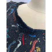 Black Wool felted sweater tunic vest in recycled fabrics - S/M/L -Measurements below. - Robin Boutique-Boutique 