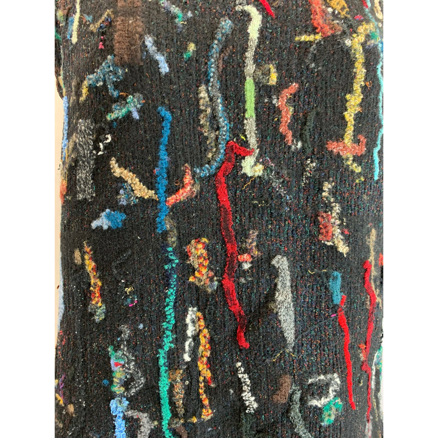 Black Wool felted sweater tunic vest in recycled fabrics - S/M/L -Measurements below. - Robin Boutique-Boutique 