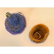 Whimsical magical trinket small box. Handmade tiny jewelry box with crochet and crystal topper. Wedding anniversary gift. - Robin Boutique-Boutique 